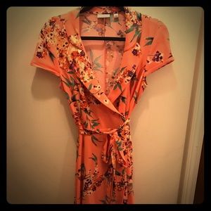 Eva Mendes Marina Wrap Dress in Delicate Coral